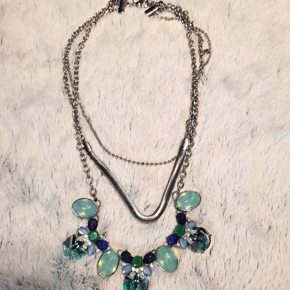 Green & Blue Multiple Strand Necklace